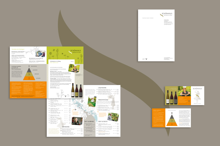 Weinpreisliste, Briefbogen und Minifolder